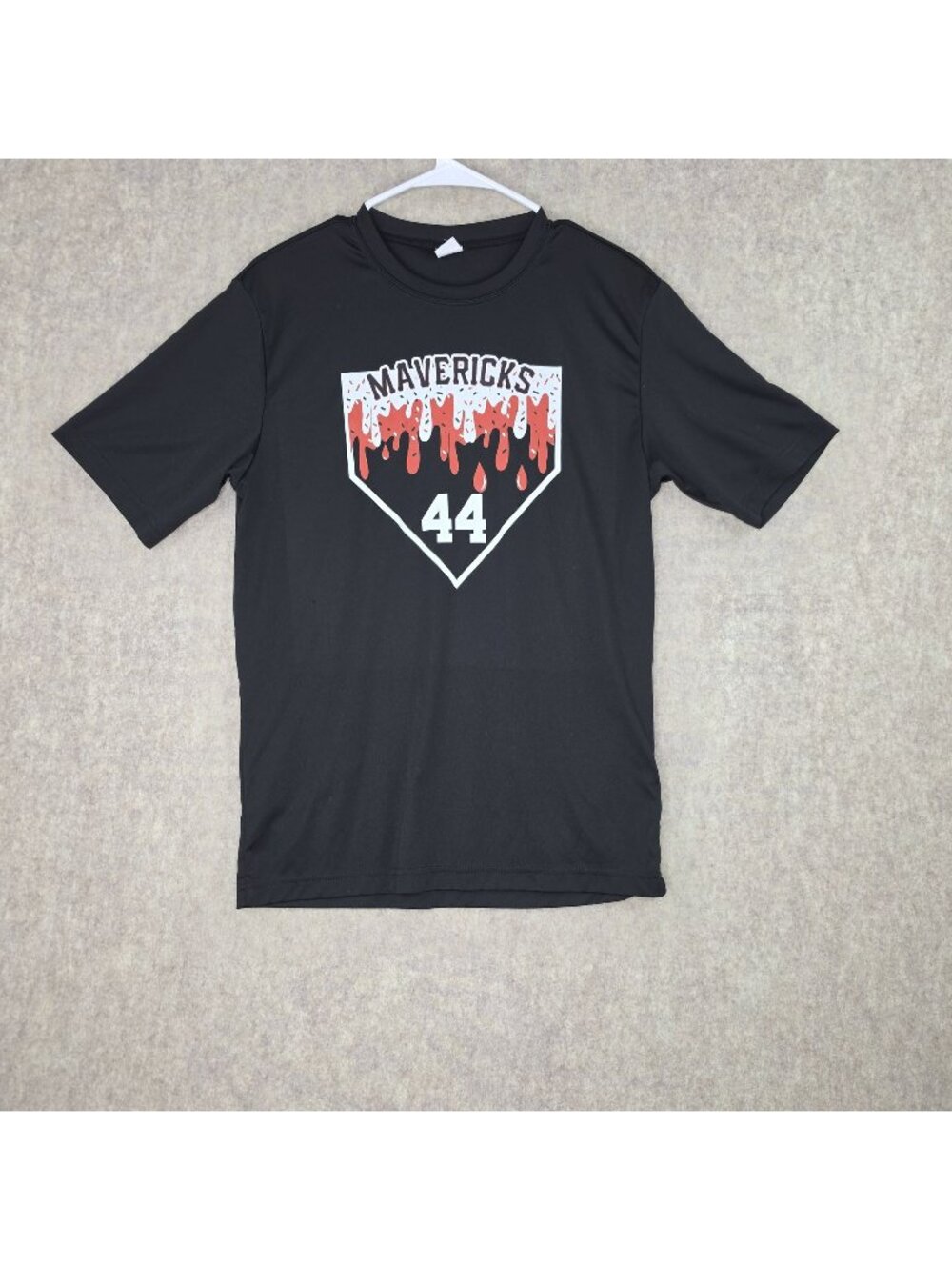 Mavericks Mens Athletic T Shirt Black S Polyester Graphic Logo Performance Style